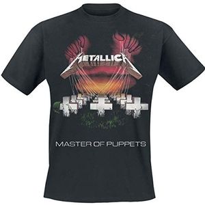 Metallica Master of Puppets European Tour '86_Men_BL_TS:1XL T-Shirt, Zwart, X (Grootte: X-Large)