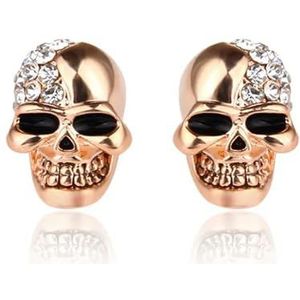 Punk Punisher schedel Stud Earrings Stainless Steel Crystal Oorbellen Piercing Sieraden Oorbellen Skelet Earring voor mannen en vrouwen