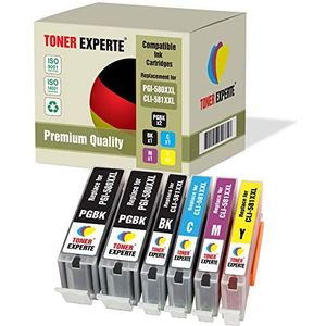 TONER EXPERTE® Set van 6 Inktpatronen Compatibel met PGI-580XXL CLI-581XXL PGI-580 CLI-581 XXL voor Pixma TS6150 TS6151 TS6250 TS6351 TS705 TR7550 TS8150 TS8151 TS8152 TS8250 TS8351 TS8352 TR8550 TS9150 TS9155