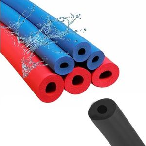 Buisisolatieschuimbuis, rubberen buisisolatiemouw - AC, HVAC, loodgieterswerk vorstbeveiliging(Black,ID*THK43mm*15mm)