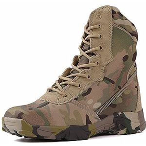 Gevechtslaarzen voor mannen, python print camouflage tactische laarzen waterdichte, ademend trekking schoenen, green camouflage-46(UK 12)