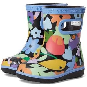 BOGS Skipper Ii Overlap Flowers (peuter) rubberlaarzen voor kinderen, zwart, meerkleurig, Zwart meerkleurig., 7 Toddler
