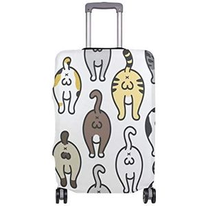 AJINGA bruine kat glimlach reizen bagage beschermer koffer cover S 18-20 in