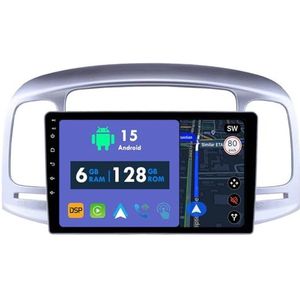 RoverOne Autoradio GPS voor Hyundai Accent 3 2006-2011 Carplay Android Auto Stereo Hoofdeenheid Bluetooth WiFi Radio Speler Sat Navigatie