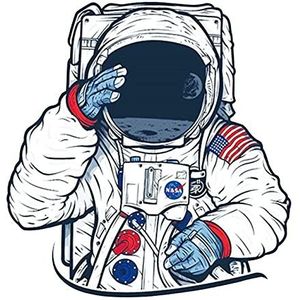 Prachtige autostickers 3D Simulatie Astronaut cartoon sticker persoonlijkheid grappige kleur sticker decoratieve notebook motorfiets sticker 15 * 14cm