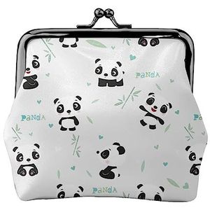 Panda bamboe portemonnee kus lock verandering portemonnee lederen verandering zakje kleine vrouwen portemonnee tas voor geschenken, zwart, één maat, mode, Zwart, Eén maat, Modieus