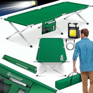 Kesser® Campingbed, inklapbaar bed, inclusief draagtas, stabiel veldbed, 210 x 73 x 45 cm, tot 150 kg belastbaar, metalen buizen, 600D Oxford-weefsel, draagbaar ligbed, comfortabel voor op reis,