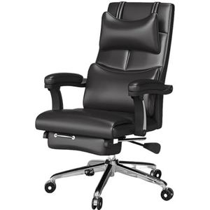 Bureaustoel Verstelbare hoek 90-172° Ligstoel met voetensteun en gebogen armleuning Bureaustoelen Lederen bureaustoel