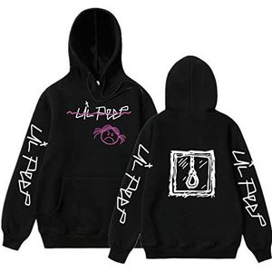 lil peep t-shirt mannen hoodies voor vrouwen Hip Hop Streetwear sweatshirt met capuchon voor vrouwen Zwart XL