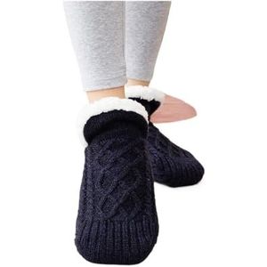 FOVAOK Dames Winter Warme Sokken Vrouwelijke Vrouwen Dikker Antislip Zachte Katoen Slaapsokken Voor Vrouwen Meisjes Kids Anti-Slip Vloer Sokken, Blauw, 43-45(Socks 28cm)