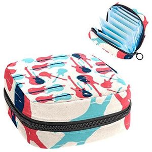Opbergtas voor maandverband Pads, Menstruatie Cup Pouch, Periode Bag Organizer voor vrouwelijke Pads Tampons, Gitaar