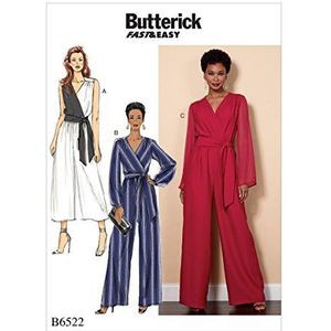 Butterick Patterns 6522 RR Misses/jumpsuit voor dames, met ceintuur, naaipatroon, weefsel, meerkleurig, 17 x 0,5 x 22 cm
