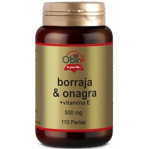 Obire | Borage- en teunisbloemolie + Vitamine E 500 mg | 110 parels | Draagt bij aan het verlichten van menstruatiesymptomen | antioxidant | Helpt uw fysieke en mentale prestaties te verbeteren