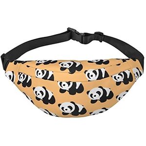 Leuke Panda Fanny Pack voor Vrouwen Mannen Heuptas Verstelbare Riem Casual Borst Tas Bum Bags voor Reizen Wandelen Taille Packs, Zwart, Eén maat