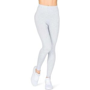 looksy Dames katoenen legging ondoorzichtige sport ademende loungewear broek volledige lengte, Melange, L