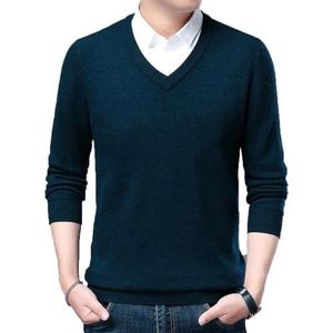 Dcvmvmn Mannen Wollen Jumper Autum Winter V-hals Gebreide Trui Trui Casual Kasjmier Trui, 1, XL