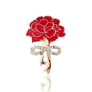 Strikbroche Strassbloembroche Grote damebroche Strikbrochespeld Eenvoudige sieraden Bruiloftspeld Corsageaccessoires (Color : Red flower)