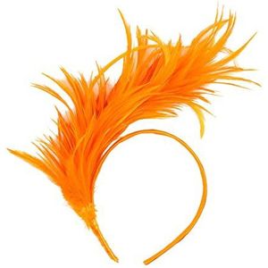 Veer Hoofdband Vintage kleurrijke burleske hoofddeksel flapper struisvogel veer fancy hoofdband flapper hoofddeksel vrouw haaraccessoires Carnaval Veer Hoofdband (Color : Orange, Size : Size fits al