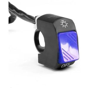 LED Stuurschakelaar Motorfietsschakelaar AAN UIT Bedieningsknop Stuurbevestiging Koplamp Signaallamp Aangepaste Schakelaars Accessoires(Blue)