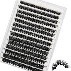 280 stuks 60D dikke volume clusters wimperextensions Russische D-krul individuele wimpercluster gereedschap (60D-0.07D, 9-16 mm)