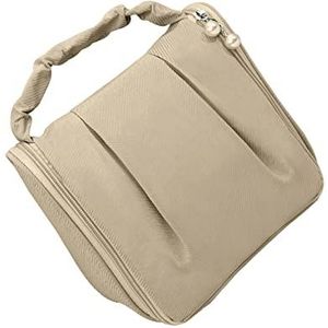 Handheld Makeup Bag, Csmetic Tiletry Case, Prtable Hanging Multifunctinal Waterprf Makeup Bag fr Business Trips, Travel, Gym (Color : Beige)