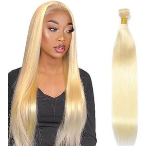 Lakaisa Straight Human Hair Bundles #613 Blonde Human Hair Extensions Sew in Hair Single Bundle Real Hair Double Weft Extensions Low Shedding Minimal Smell for Woman 26 Inch