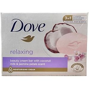(PACK VAN 8 BARS) Dove Beauty Soap Bar: COCONUT MILK. Beschermt je huid natuurlijke vocht. 25% vochtinbrengende lotion & crème! Geweldig voor hands, gezicht & body! (8 bars, 3,5 oz elke bar) by Dove