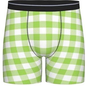 Boxer Ondergoed Shorts Groene Buffalo Check Plaid Patroon Boxer Slip Shorts Grappige Stretch Boxer Print Ondergoed Voor Papa, Liefhebber, Gift, Ondergoed 693, M