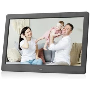 Digitale Fotolijst 10 Inch LCD-scherm 1024 * 600 Fotolijst Met MP3 MP4 Videospeler Klok Kalender 2.4G Afstandsbediening Eenvoudig delen(Black)