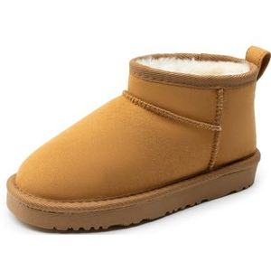 DREAM PAIRS Meisjes Jongens Laarzen Kids Winter Enkel Pluche Gevoerd Warm Sneeuw Schoenen Kid Korte Laarzen voor Kleine Kid/Big Kid, camel, 11 UK Child