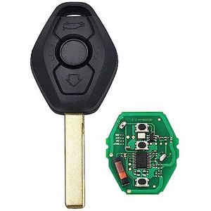 ProPlip Sleutel met programmeerelektronica, compatibel met 3 5 7 Z4 E36 E38 E39 E46 E53 E83 E85 E86 M5 M3 X3 X5 320 2 knoppen afstandsbediening 434 MHz