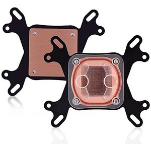 Diyeeni Universele CPU-koeler waterkoeler voor 775/1150/1155,1366 AM2/AM3/AM3+, PC waterblok CPU waterblok G1/4 schroefdraad, 50x50mm koperen basis, incl. montagemateriaal