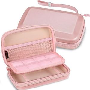 Fintie Carry Case voor Nintendo 2DS XL/New 3DS XL LL, beschermende draagbare hoes met harde schaal voor nieuwe 3DS XL LL/nieuwe 2DS XL-console met slots voor games en binnenzak, Rose Goud