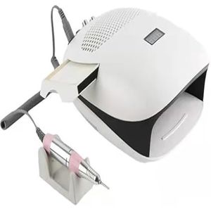 Multifunctionele nagelslijpmachine, nagelstofafscheider, 3-in-1 schuren, stofzuigen en drogen, dubbele ventilatoren, instelbare draairichting, elektrische nagelboormachine, voor salon en thuis