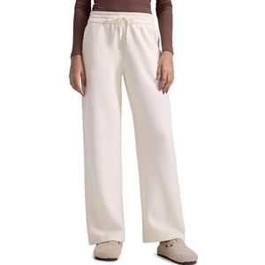 CRZ YOGA Katoen Fleece Gevoerde Sweatpants Vrouwen Rechte Leg Casual Lounge Sweatbroek voor Vrouwen Witte Abrikoos XS