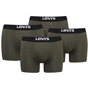 Levis Solid Basic Boxershort voor heren, 4 stuks, Kaki, XL