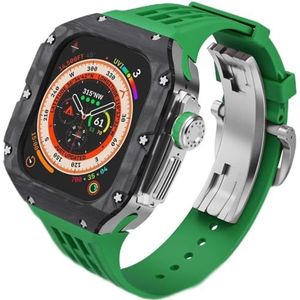 OFWAX Premium koolstofvezel horlogekast rubberen band, voor Apple Watch Ultra 2 49 mm serie vervanging, heren horlogekast bandjes sluiting mod kit, voor Iwatch-serie 49 mm accessoires, For Ultra 2,