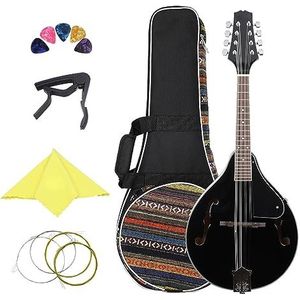 Mandoline Instrument 8 String Een Stijl Akoestische Mandoline Muziekinstrument Zwart Basswood Mandoline Met Tas Picks Capo