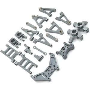 IWBR Fit for MJX 14301 14302 Suspension Arm Steering Cup Link Staaf Stuurinrichting Shock Toren Set 1/14 RC Auto upgrade Onderdelen Kit (Size : Light Grey)