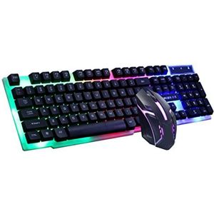 Gaming Toetsenbord en Muis, Toetsenbord en Muis Set USB Bedrade Gaming Set GTX300 En Combo Licht op voor PC Computer Laptop Desktop Zwart