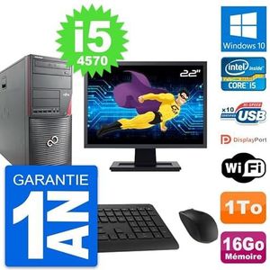 Fujitsu W530 PC Tower, 22 inch (55,6 cm), Intel i5-4570 RAM, 16 GB, harde schijf 1 TB, Windows 10, WiFi (gereviseerd)