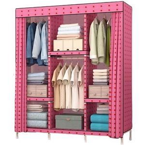 Draagbare kledingkast Houten kast Eenvoudig te monteren Kledingkast met ophangstangen Draagbare kasten voor het ophangen van kleding