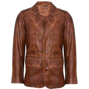 Mannen Tan echt lederen blazer zachte echte Italiaanse op maat gemaakte vintage jas jas, bruin, 5XL