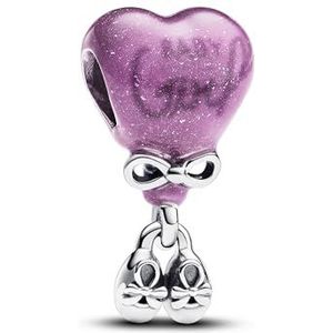 Pandora Moments Farbwechselndes Gender Reveal Mädchen Charm in der Farbe Lila aus Sterling Silber, Kompatibel mit Pandora Moments Armbändern, 793238C01