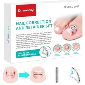 Titanium legering siliconen ingegroeide correctie patch tool, ingegroeide teennagel behandeling, ingegroeide teennagel verwijdering kit, ontworpen voor gebogen nagel reparatie, ingegroeide teennagel