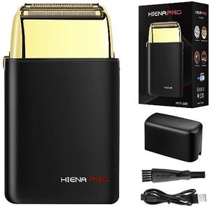 HIENA PRO Folie scheerapparaat voor heren, elektrisch Zero Gap Huid Draadloos, Oplaadbaar Reizen Scheermes, Zwarte Scheerset