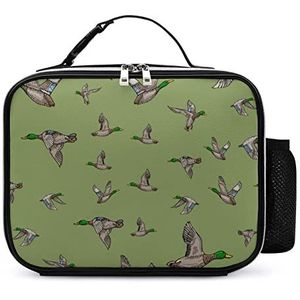 Mallard Duck draagbare geïsoleerde lunchtassen doos draagtas volwassenen koeltas voor mannen en vrouwen werk picknick