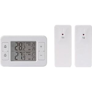 Flohterys Draadloze Transmissie Thermometer LCD Digitale Alarm Koelkast Vriezer Elektronische Temperatuursensor Indoor Outdoor