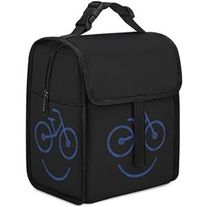 Grappige Fiets Gezicht Herbruikbare Lunch Bag Geïsoleerde Lunch Box Draagbare Koelere Zakken Voor Werk Picknick Strand