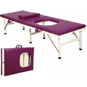 CQCCQ Gratis installatie Opvouwbaar schoonheidsmassagebed Draagbaar begassingsbed Brandtherapie Tatoeagetherapiebed, Geschikt for Spa Salon Tatoeage Schoonheid(Purple)
